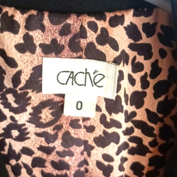 Women's Dress Jacket/Blazer "Vintage" Cache sz0, NEW black- animal print lining/ - Picture 2 of 16